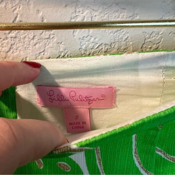 Women’s new Lilly Pulitzer green Tate stinger bee mini skirt size 2 - Picture 3 of 5